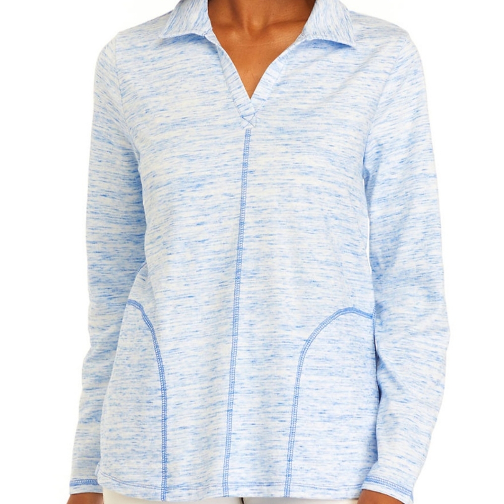 Kim Rogers Light Blue Patterned Long Sleeve Shirt